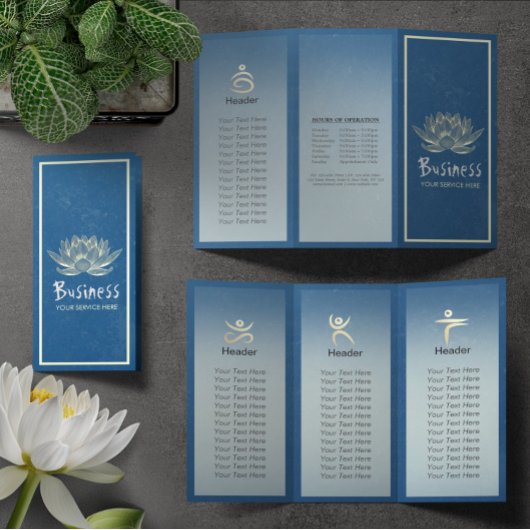 Yoga Instructor Studio Brochure Tri-Fold Lotus