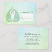 YOGA Instructor Studio Certificat cadeau Bodhi Lea (Devant / Derrière)