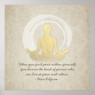 Yoga Instructor Studio citeert Easy Pose ZEN Symbo Poster