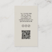 Yoga Instructor Teacher Custom Logo Photo QR Visitekaartje (Achterkant)
