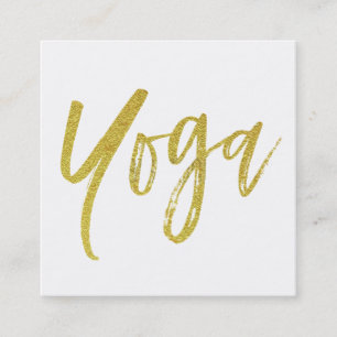 *~* Yoga Instructor Teacher White Gold Modern Vierkante Visitekaartje