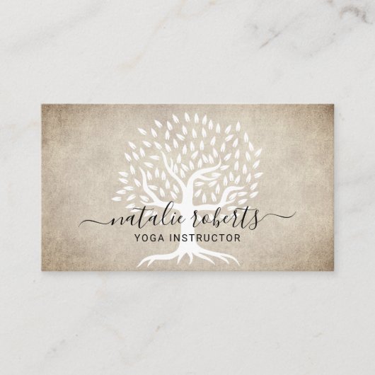 Yoga Instructor Tree Wellness Spa Visitekaartje (Voorkant)
