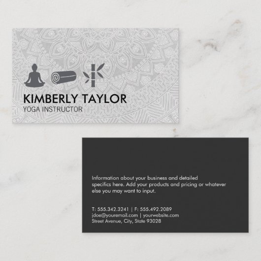 Yoga Instructor Tribal Patroontherapie Visitekaartje (Voorkant / Achterkant)
