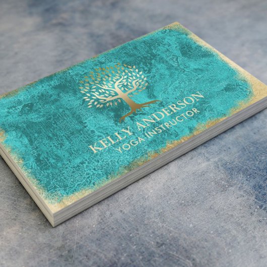 Yoga Instructor  Turquoise Gold Tree Visitekaartje