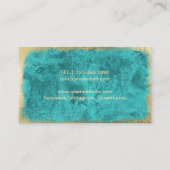 Yoga Instructor  Turquoise Gold Tree Visitekaartje (Achterkant)