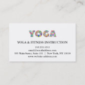 Yoga Instructor Visitekaartje (Achterkant)