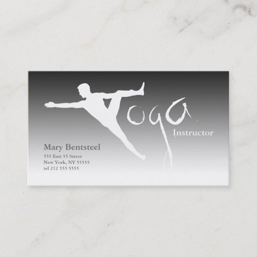 Yoga Instructor Visitekaartje Gray Silver (Voorkant)
