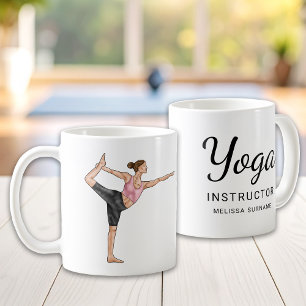 Yoga-instructrice Danseres-houding Docent Persoonl Koffiemok