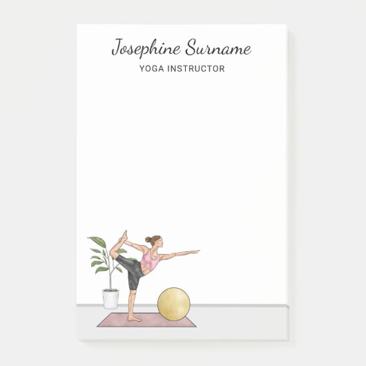 Yoga-instructrice Dansereshouding Trainer Aangepas Post-it® Notes (Voorkant)