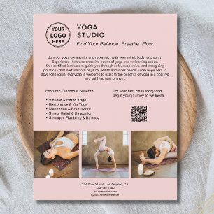 Yoga-instructrice leraar Roze Promotie Zakelijk Flyer