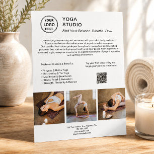 Yoga-instructrice leraar Witte Promotie Zakelijk Flyer