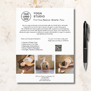 Yoga-instructrice leraar Witte Promotie Zakelijk Flyer