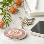 Yoga-instructrice Levenscoach Meditatiehouding Zen Sleutelhanger (Zijkant)