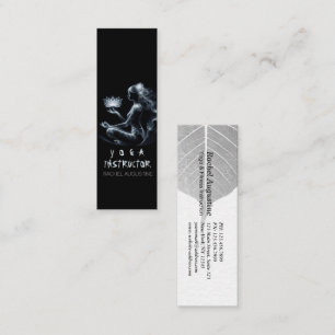 Yoga-instructrice lotushouding meditatie gloeiende mini visitekaartje