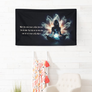 Yoga-instructrice Meditatiehouding Glanzende Nevel Spandoek