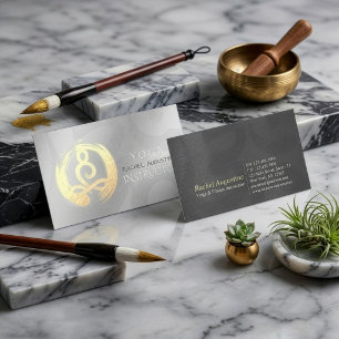 Yoga-instructrice Silver Gold Meditatiehouding ZEN Visitekaartje