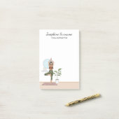 Yoga-instructrice Tree Pose Workout Meisje Aangepa Post-it® Notes (Op bureau)
