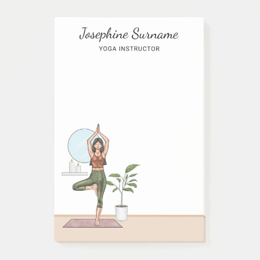 Yoga-instructrice Tree Pose Workout Meisje Aangepa Post-it® Notes (Voorkant)