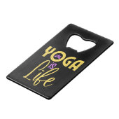 Yoga is een leven-Yoga-medaille Kredietkaart Flessenopener (Voorkant Gekanteld)