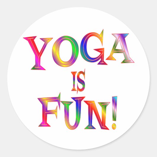 Yoga is Fun Ronde Sticker (Voorkant)