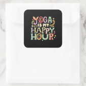 Yoga is mijn Happy Hour Vierkante Sticker (Tas)