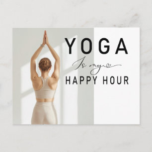 Yoga is mijn happy hour Vrouw die yoga doet Briefkaart