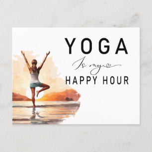 Yoga is mijn happy hour Vrouw poseren yoga Briefkaart