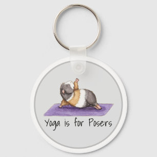 Yoga is voor Posers Funny Guinea Pig Sleutelhanger