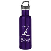 Yoga Junkie Silhouette blanche 24 Oz Bouteille d'e (Devant)