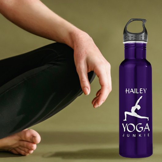 Yoga Junkie Silhouette blanche 24 Oz Bouteille d'e