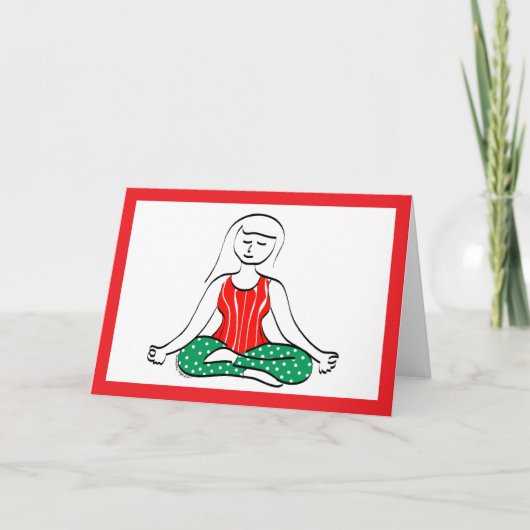 Yoga-kaart voor feestdagen kaart (Voorkant)