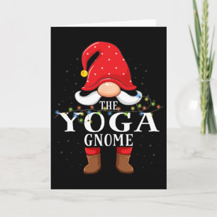 Yoga-kabouter bijpassende kerst familie pyjama kaart