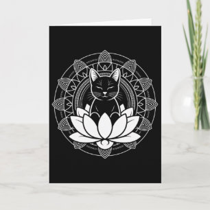 Yoga Kat Lotus Bloem Mindfulness Meditatie T-shirt Kaart