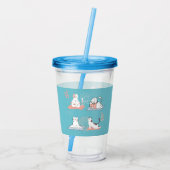 Yoga Katten Lotus Acryl Drinkbeker (Achterkant)