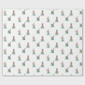 Yoga-kerstdieren Cadeaupapier (Vlak)