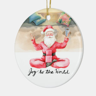 Yoga Kerstman Kerstman Pose yoga Keramisch Ornament