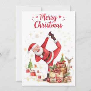 Yoga Kerstman Kerstmis pose Yoga Vakantie Feestdagenkaart