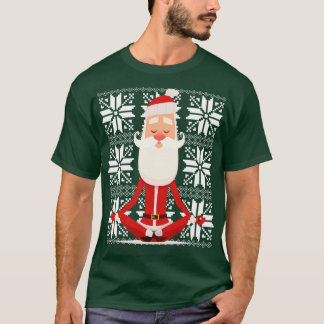 Yoga Kerstman mediteren Lelijke Kerstmis Sweater D T-shirt