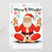 Yoga Kerstman Plat Kerstkaart (Voorkant / Achterkant)