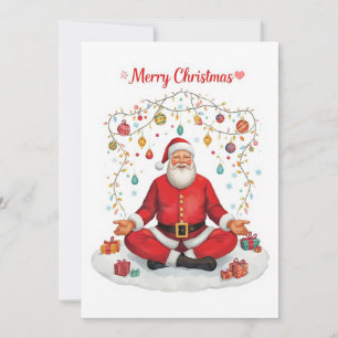 Yoga Kerstman Santa Claus poserend Yoga Vakantie Feestdagenkaart