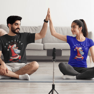 Yoga Kerstman Verspreid Feestelijke Zen Kerstmis V T-shirt