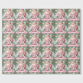 Yoga Kerstmis Sinterklaas instructeur Cadeaupapier (Vlak)