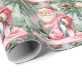 Yoga Kerstmis Sinterklaas instructeur Cadeaupapier (Rol Hoek)