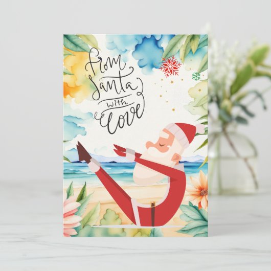 Yoga Kerstmis Sinterklaas poseren Yoga Vakantie Feestdagenkaart (Staand voorkant)