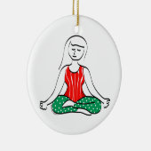 Yoga Kerstversier Keramisch Ornament (Rechts)