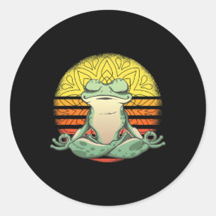 Yoga Kikker Meditatie Sport Ronde Sticker