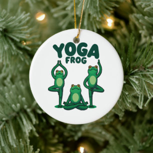 Yoga Kikkers Keramisch Ornament