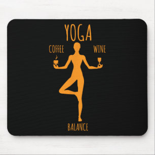 Yoga Lance Koffie En Wijn Yoga Liefhebber Leuk Cad Muismat