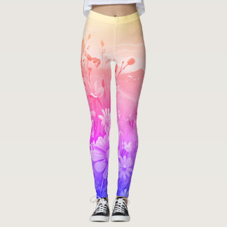 Yoga leggins met gradiënt weide patroon leggings