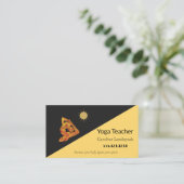 Yoga leraar impressionisme geschilderd multi geel visitekaartje (Staand voorkant)